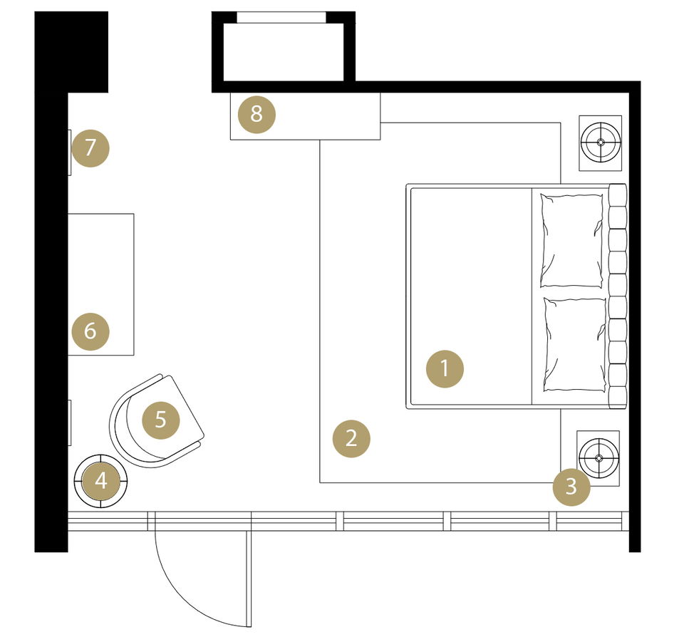 Plano del Dormitorio del Diseñador en Línea