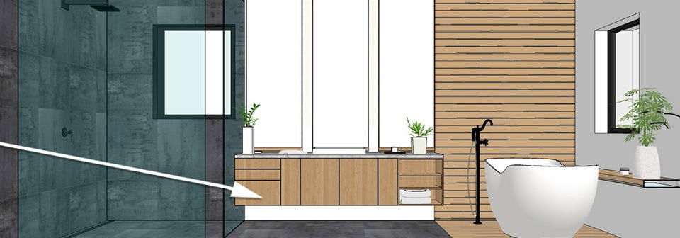 Diseño de baño principal inspirado en spa - Foto de antes