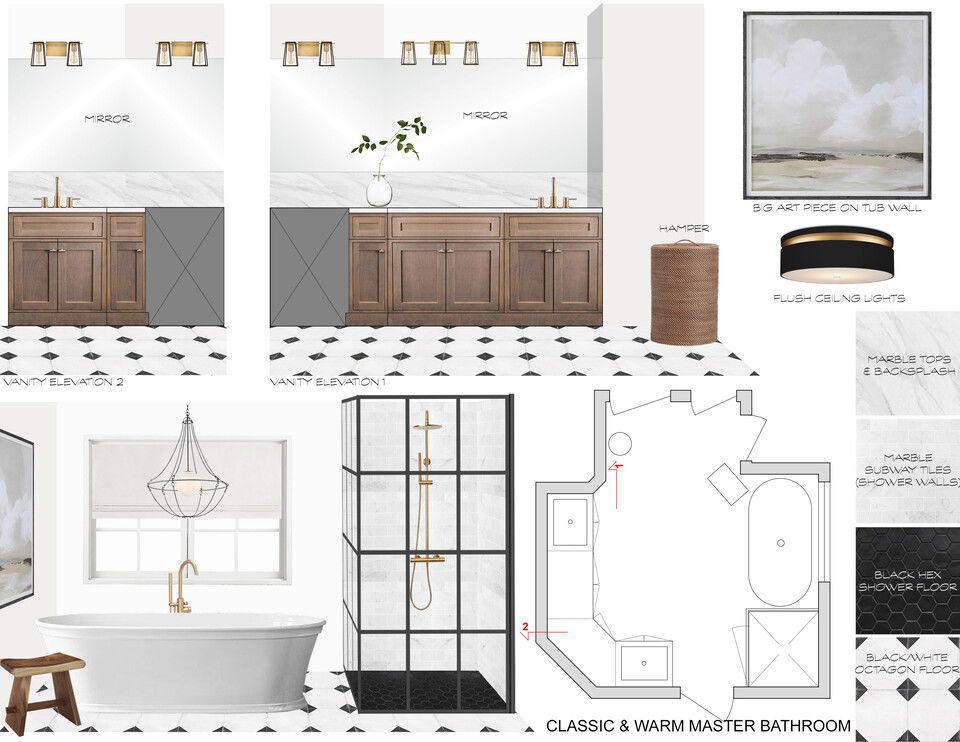 Classic Timeless Master Bathroom Remodel Laura A. Moodboard 1 thumb