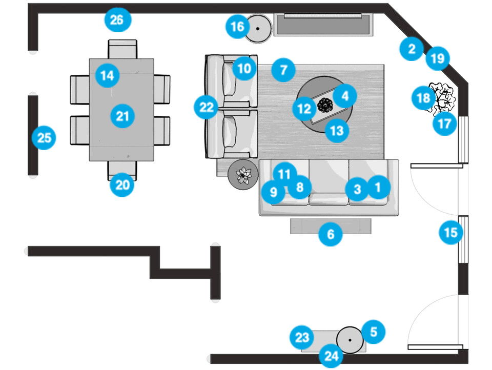 Online Designer Living Room Floorplan