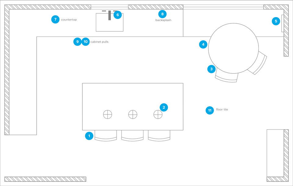 Online Designer Kitchen Floorplan