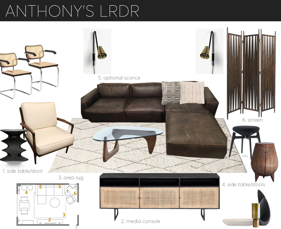 Masculine Contemporary Living Room Design Jessica S. Moodboard 2 thumb