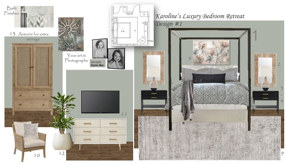 Glamorous Master Bedroom & Bathroom Remodel Wanda P. Moodboard 1 thumb