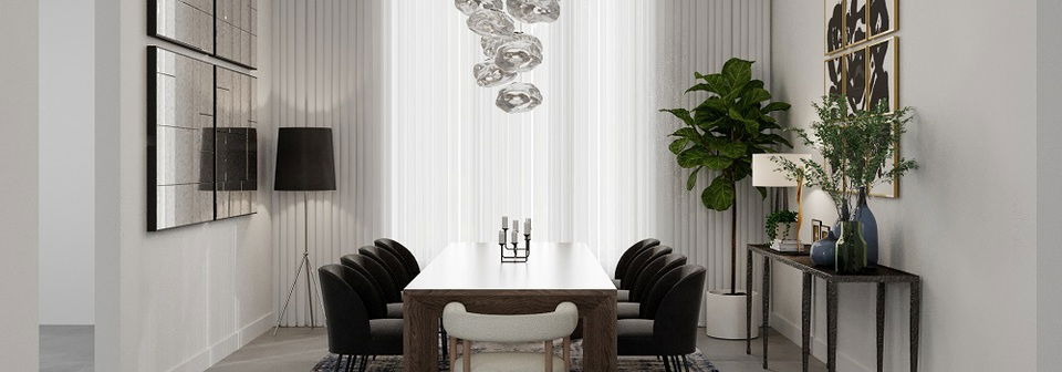 Contemporary Masculine Dining Area- After Rendering