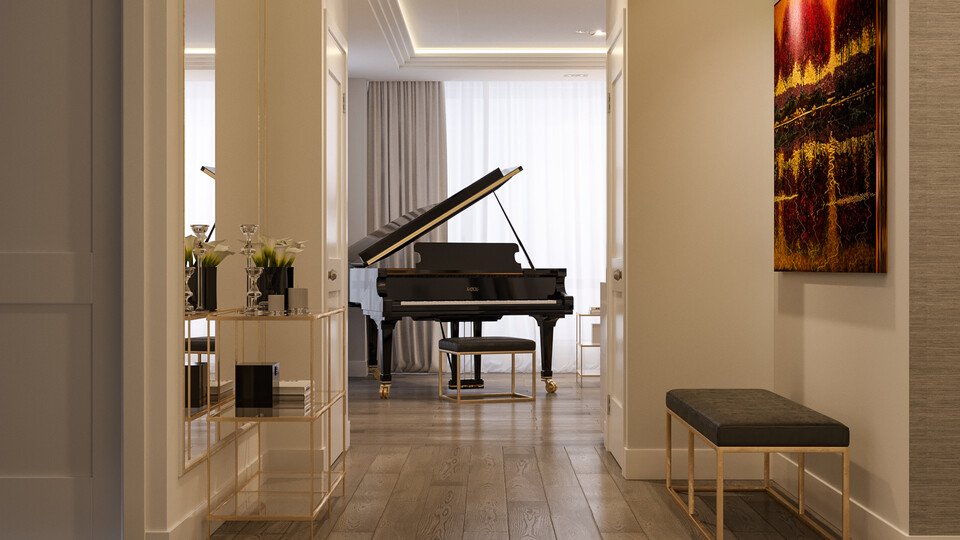 Elegant Entryway with Grand Piano 