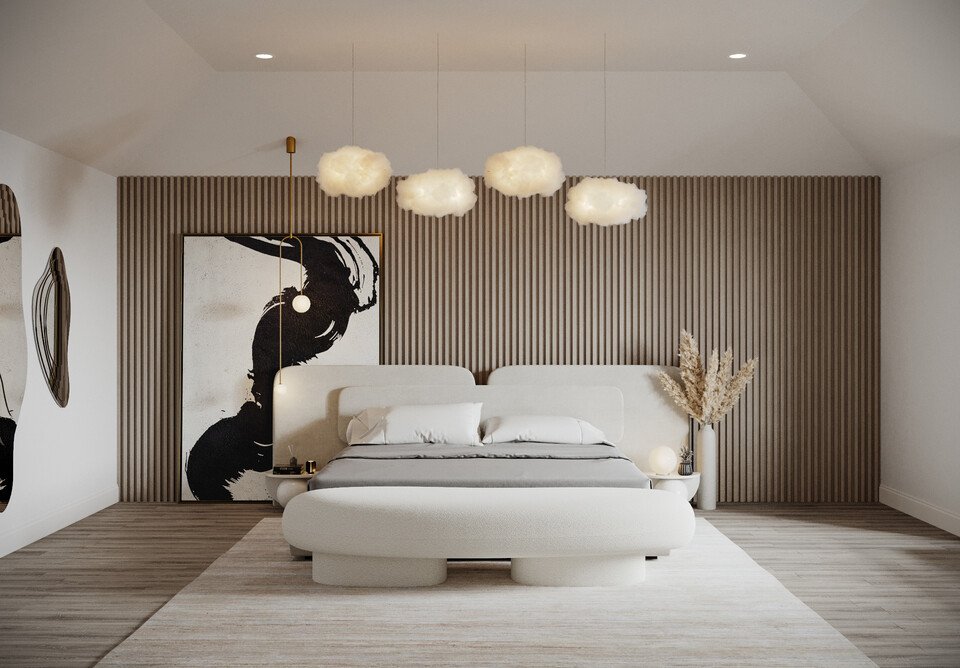 Unique & Neutral Bedroom Design
