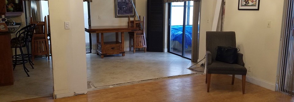 Transitional Living And Dining Room With Teal Accents-Maureen Before Photo