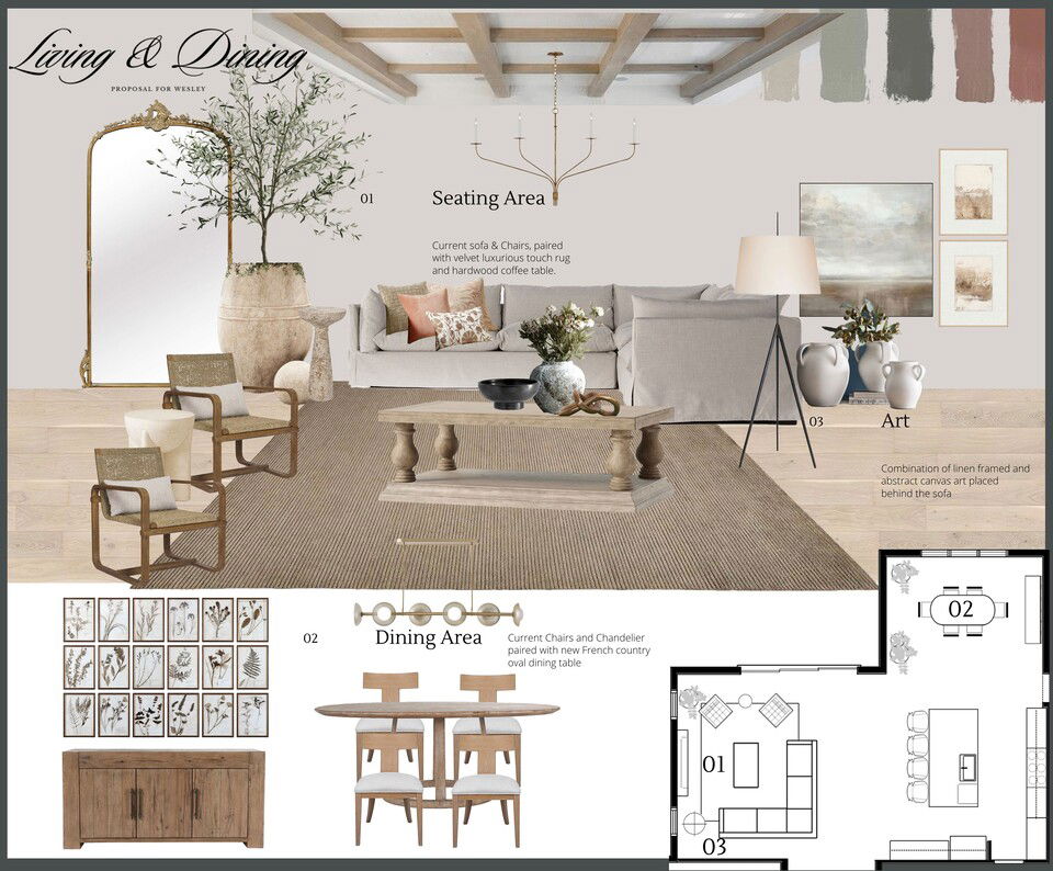 Luxe Bohemian Living & Dining Room Combo Darya N. Moodboard 2 thumb
