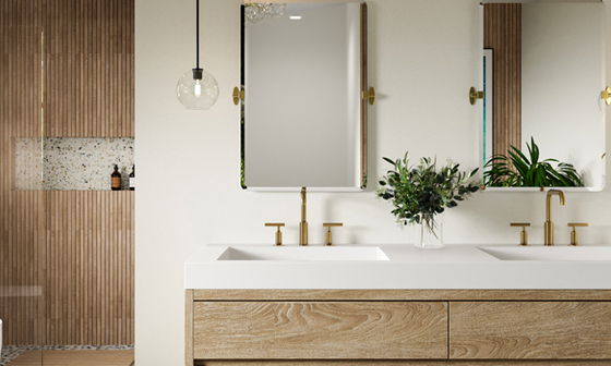 Lush Modern Topical Bathroom by top Lakeland interior designers