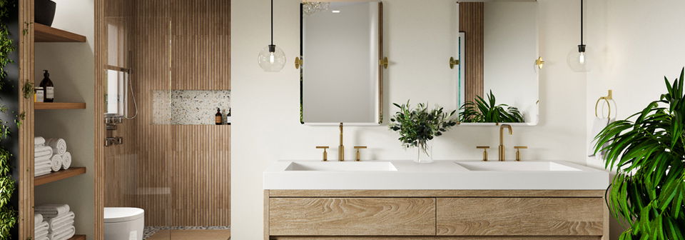 Lush Modern Topical Bathroom by top Lakeland interior designers