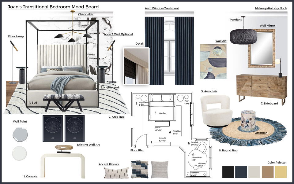 Diseño de dormitorio calmante y suave Rajna S. Tablero de inspiración 2