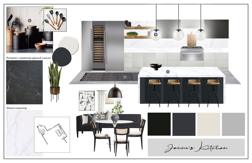 Diseño Moderno y Elegante de Sala/Comedor y Cocina Casey H. Tablero de Inspiración 1 thumb