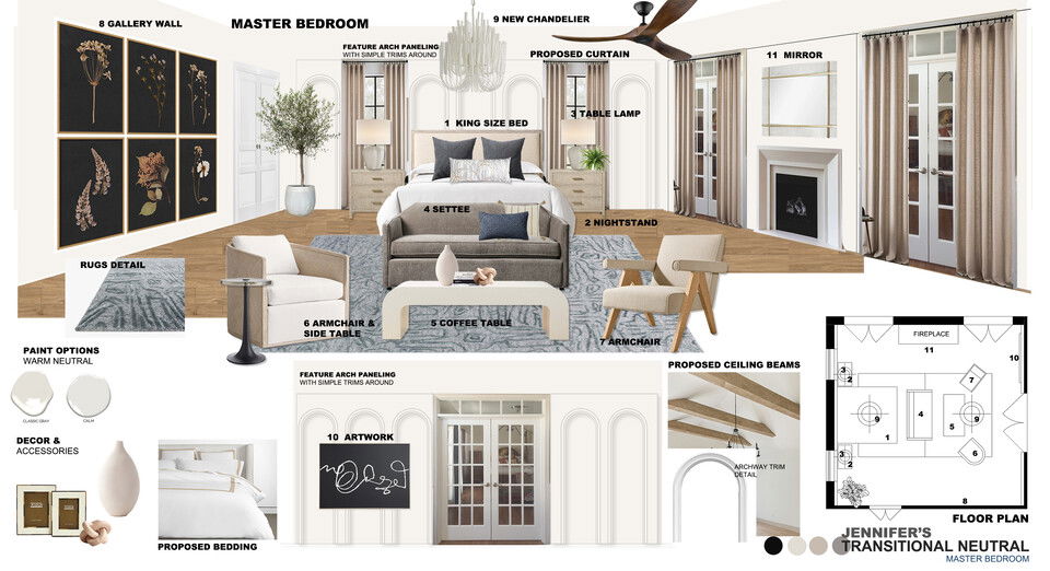 Transitional Neutral Master Bedroom Design Ibrahim H. Moodboard 1 thumb