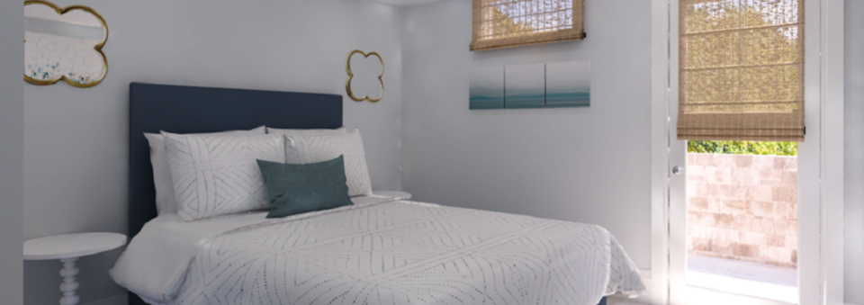 Dormitorio de invitados transicional - Renderizado después
