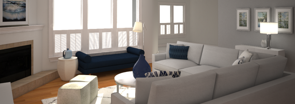 Transitional Living Room- After Rendering
