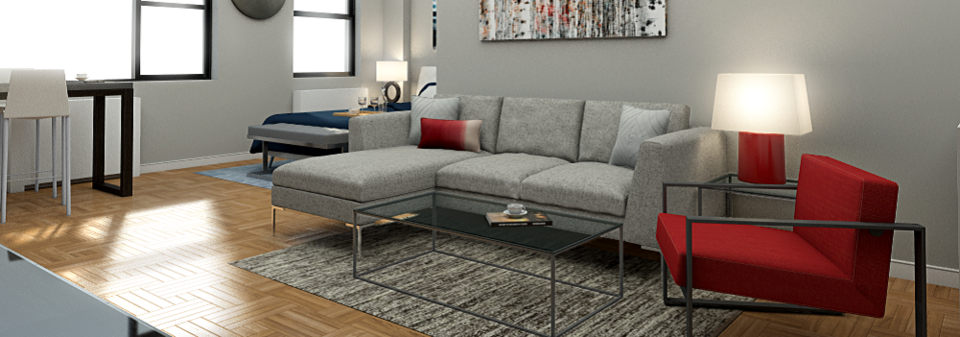 Sala de estar elegante - Renderizado después