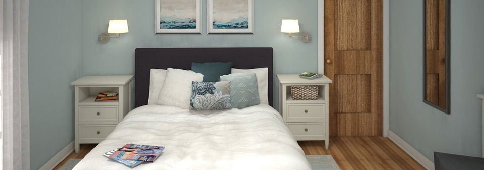 Dormitorio Transicional Relajante - Foto Después de la Representación
