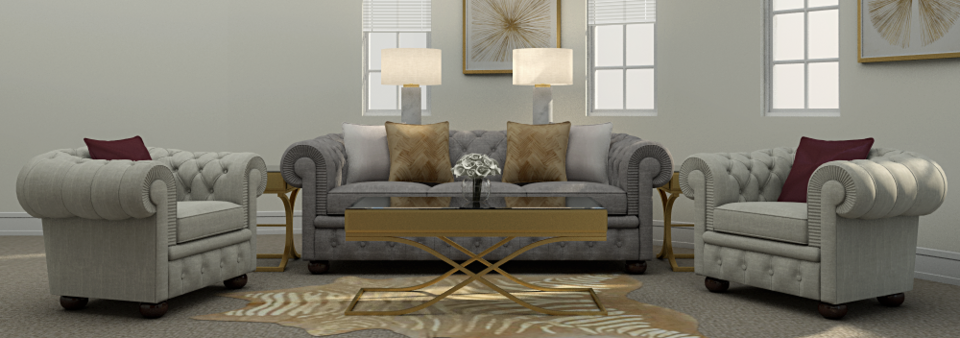 Elegant Living Room Design- After Rendering