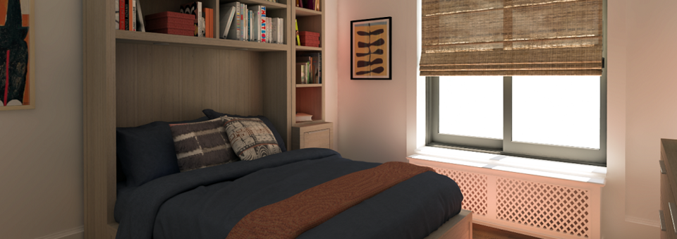 El dormitorio ecléctico de Alice - Renderizado después