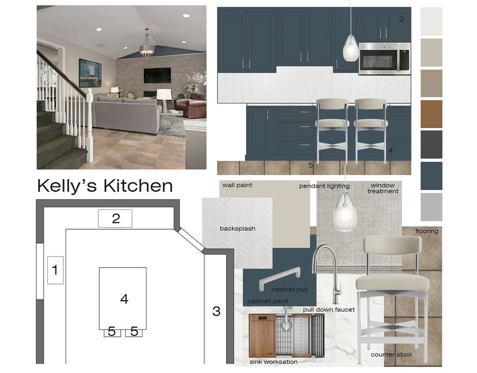 Modern Sophisticated Bathroom & Kitchen Renovation Selma A. Moodboard 2 thumb