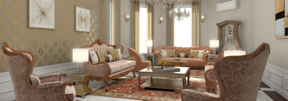 Traditional Living Room- After Rendering