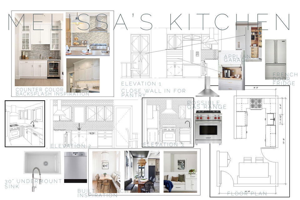 Diseño de Cocina y Comedor Moderno Fresco Courtney B. Moodboard 2