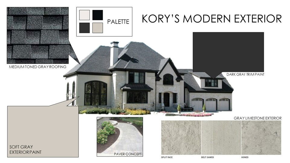 Diseño de Casa Moderna Nueva Amber K. Moodboard 1 miniatura