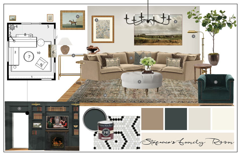 Modern Victorian Family Room Design Casey H. Moodboard 2 thumb