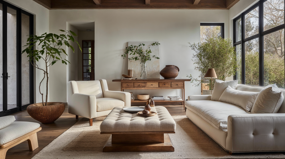 Organic Living Room Aesthetic Design 