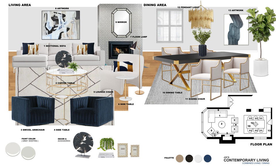 Modern Home Transformation With Glam Accents  Ibrahim H. Moodboard 2 thumb