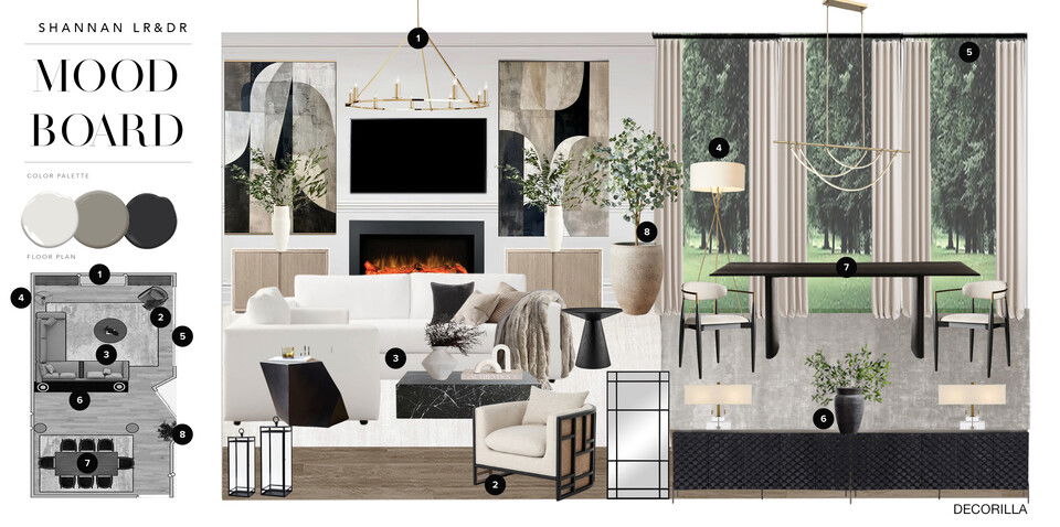 Modern Neutral Living and Dining Room Combo Erika F. Moodboard 2 thumb