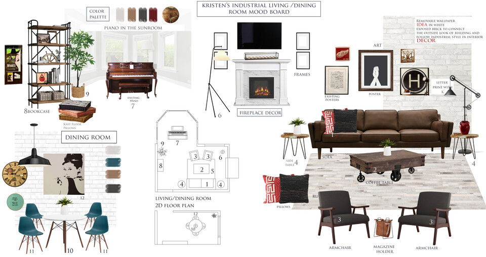 Modern Rustic Living Room & Patio Design Tijana Z. Moodboard 1 thumb