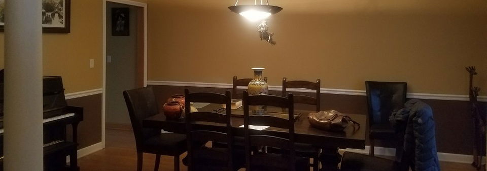 Mediterranean with Asian Accents Living and Dining Room Design- Before Photo