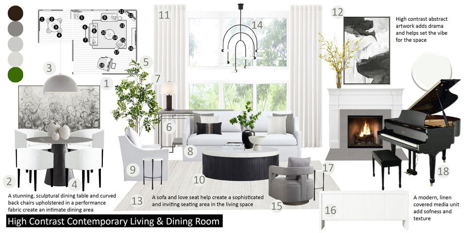 Sophisticated Black & White Living Room Drew F. Moodboard 2 thumb
