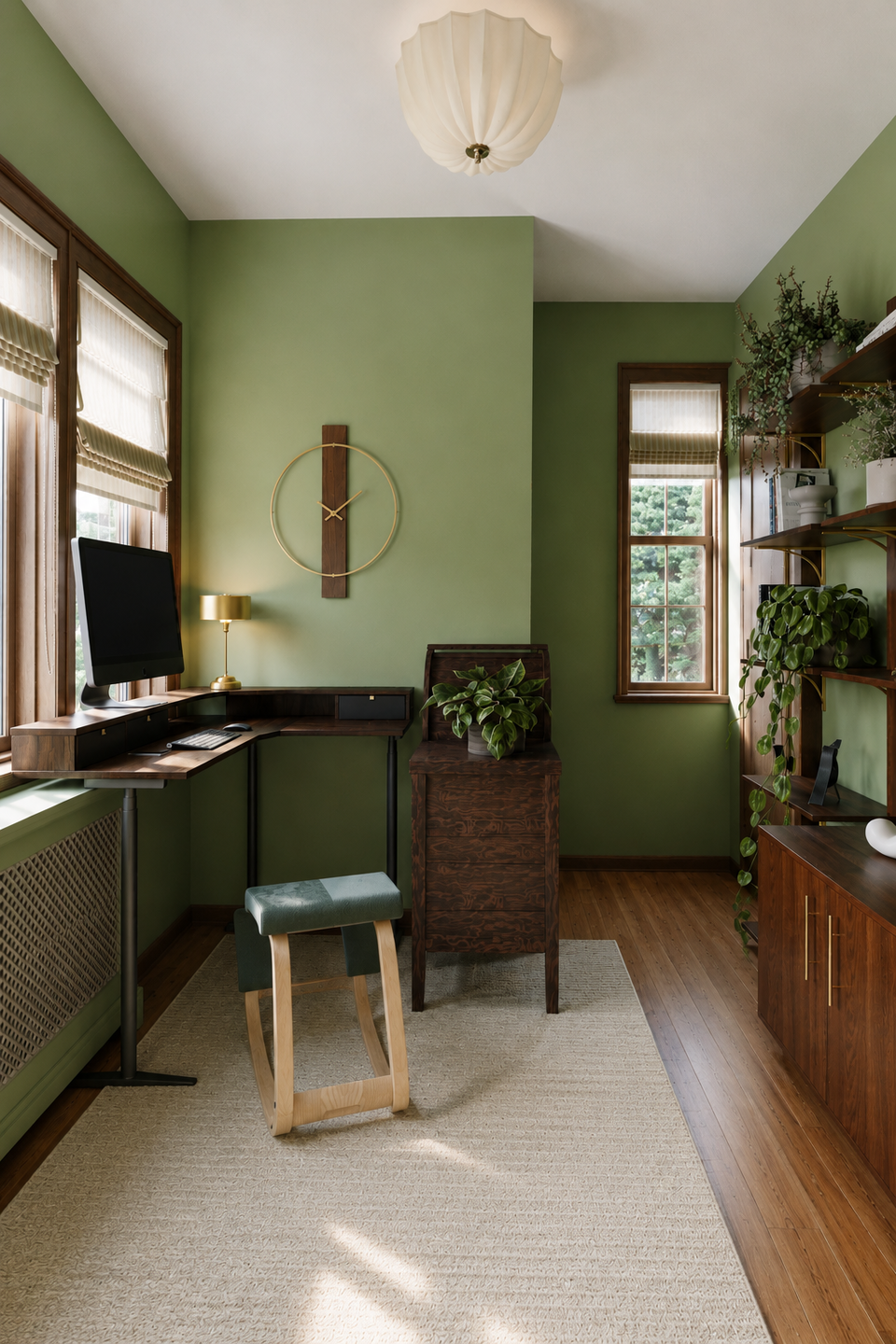 Modern Organic Home Office Renovation Rendering thumb