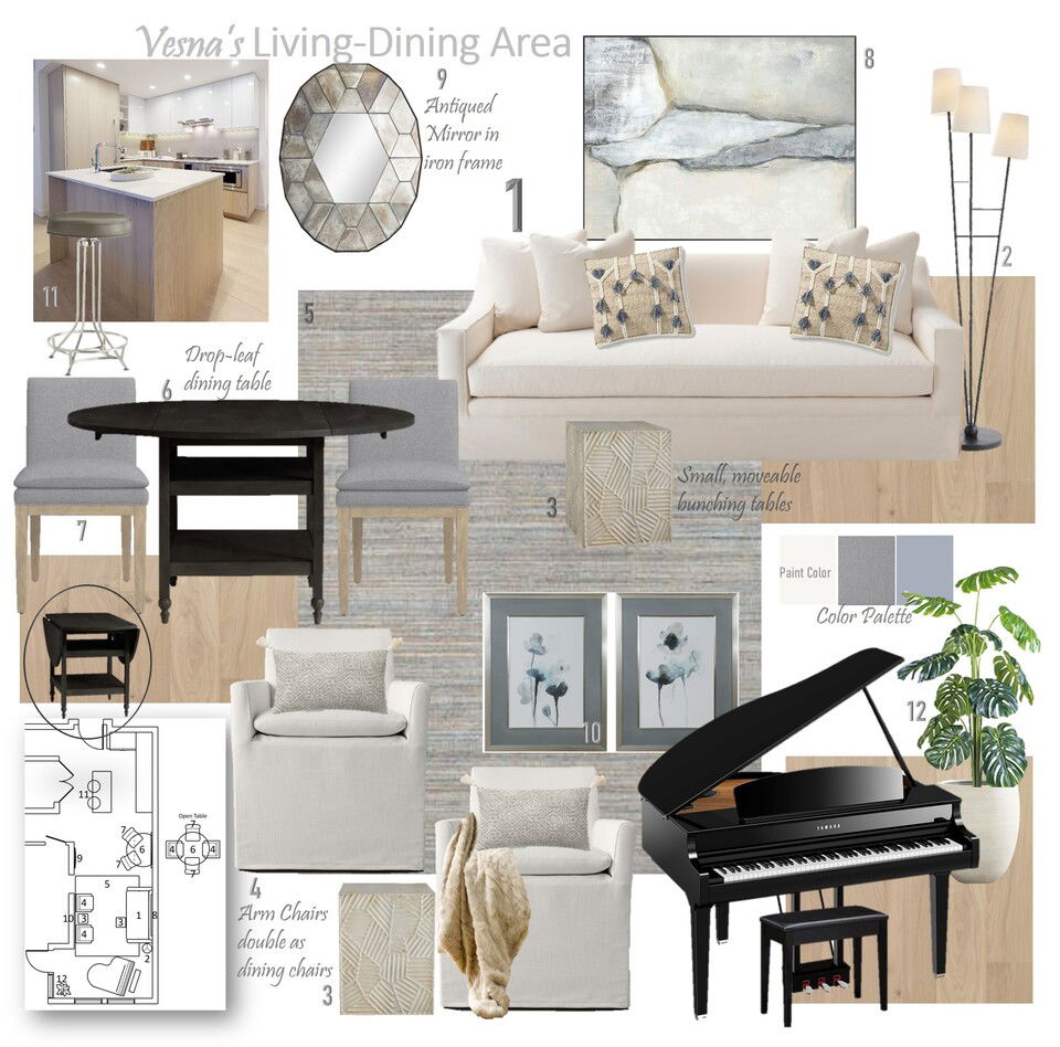 Cozy Living/Dining Combo with Baby Grand Piano Wanda P. Moodboard 1 thumb