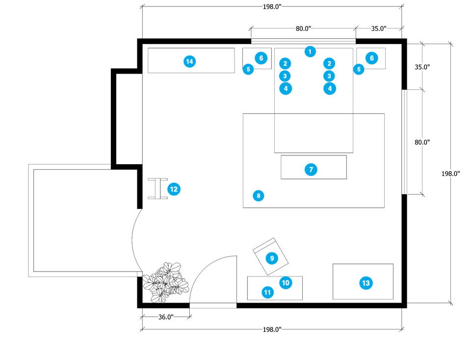 Online Designer Bedroom Floorplan