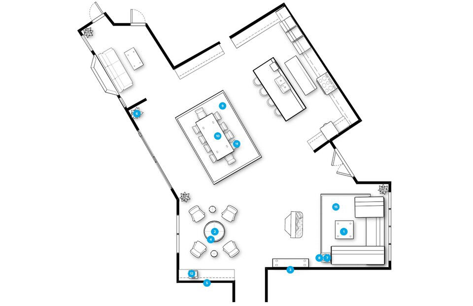 Online Designer Combined Living/Dining Floorplan