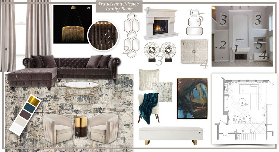 Contemporary Glam Dining Room & Home Office Dragana V. Moodboard 2 thumb