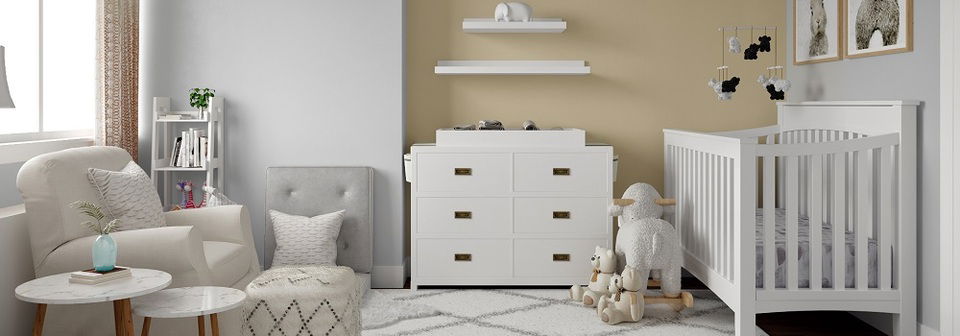 Soft Neutral Nursery Design- After Rendering