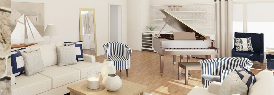 Estilo Costero para la Transformación de la Casa de Playa - Renderizado Después