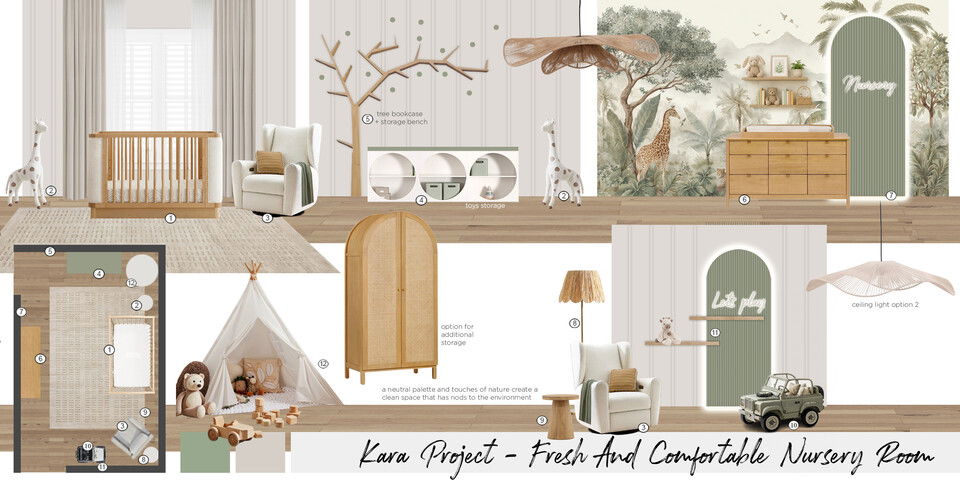Woodland Safari Themed Nursery Design Maya M. Moodboard 1 thumb