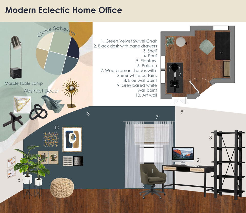 Small Home Office & Gym Combo Design Ghania E. Moodboard 1 thumb