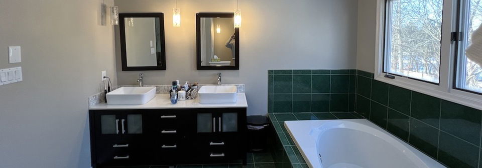 Neutral Master Bathroom Remodel- Before Photo