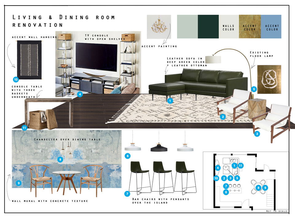 Eclectic Open Space Interior Design  Darya N. Moodboard 2 thumb