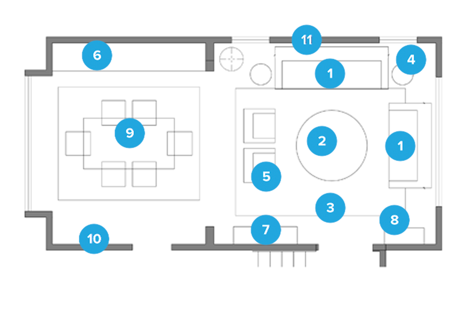 Online Designer Living Room Floorplan