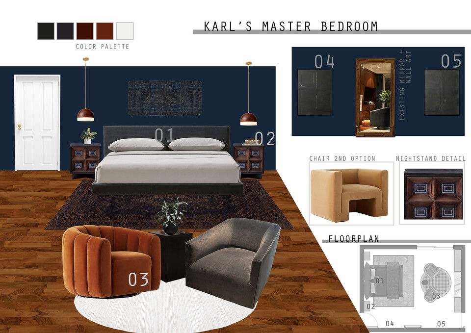 Modern Dark Bedroom Renovation Jessica D. Moodboard 1 thumb