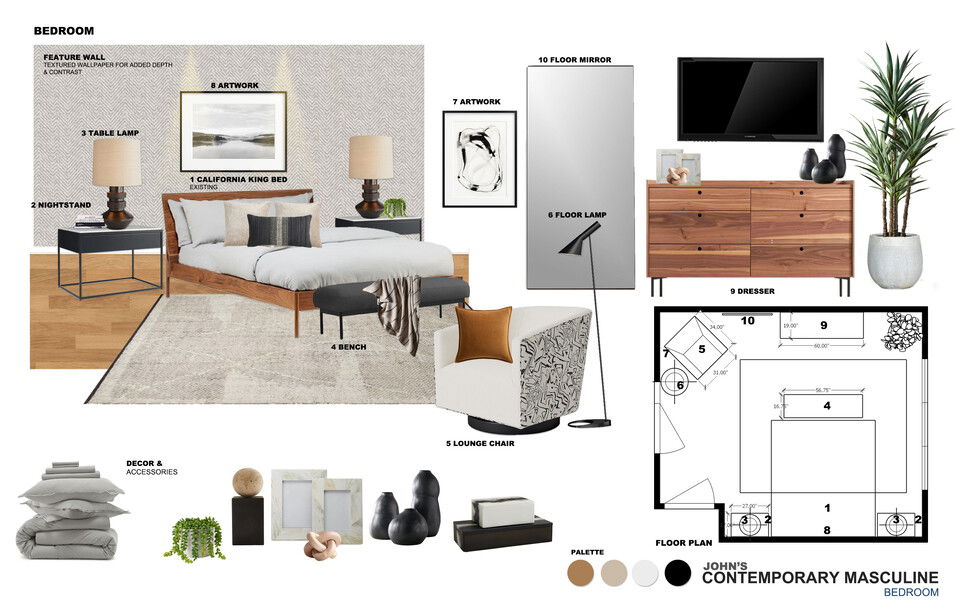 Contemporary Masculine Master Bedroom Ibrahim H. Moodboard 1 thumb