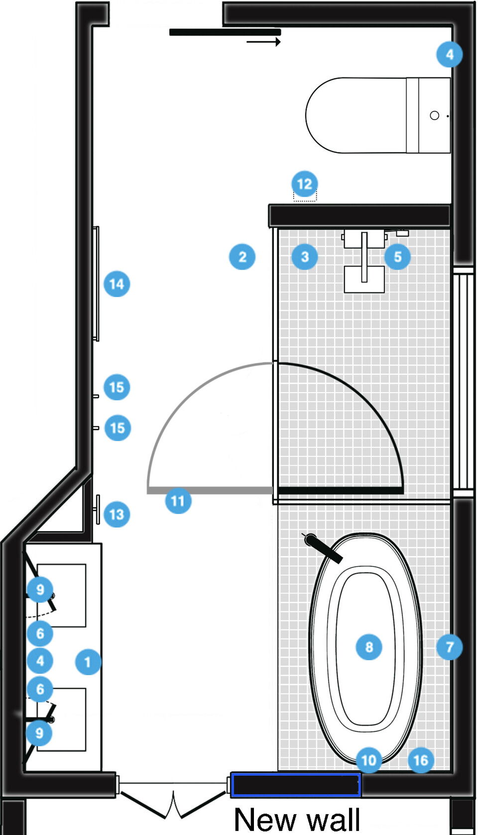 Online Designer Bathroom Floorplan