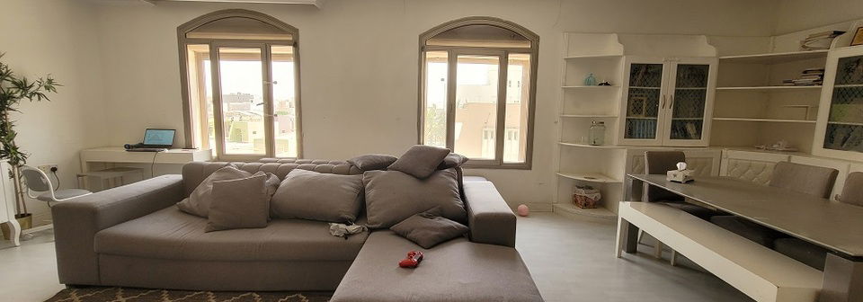 Contemporary Family Room Design- Before Photo